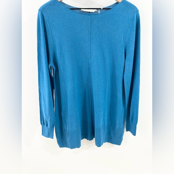 Soft Surroundings Cashmere Blend Tunic Sweater Blue Size Medium - Picture 3 of 5